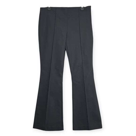 The Row Side Zip Wide Leg Flare Pant SIZE 10 Black Nylon Cotton Pintuck HEMMED - Picture 1 of 11